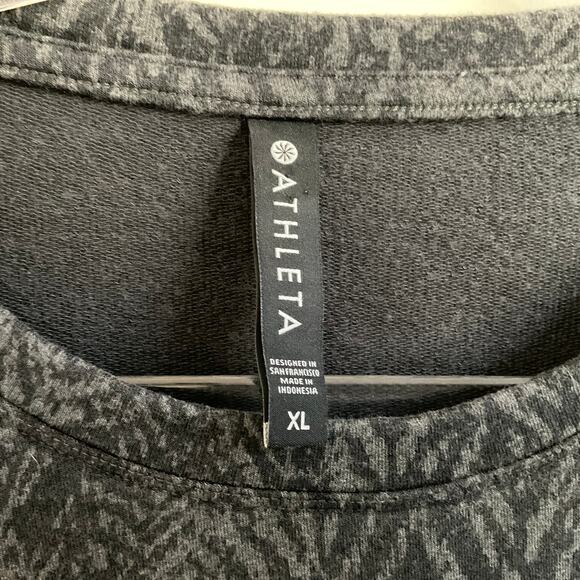 Athleta Studio to Street Black and Grey Printed Soft Sweatshirt - Size XL - Picture 4 of 7